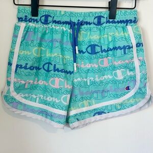 Champion Multicolor Logo Print Active Shorts - Girls 10/12
